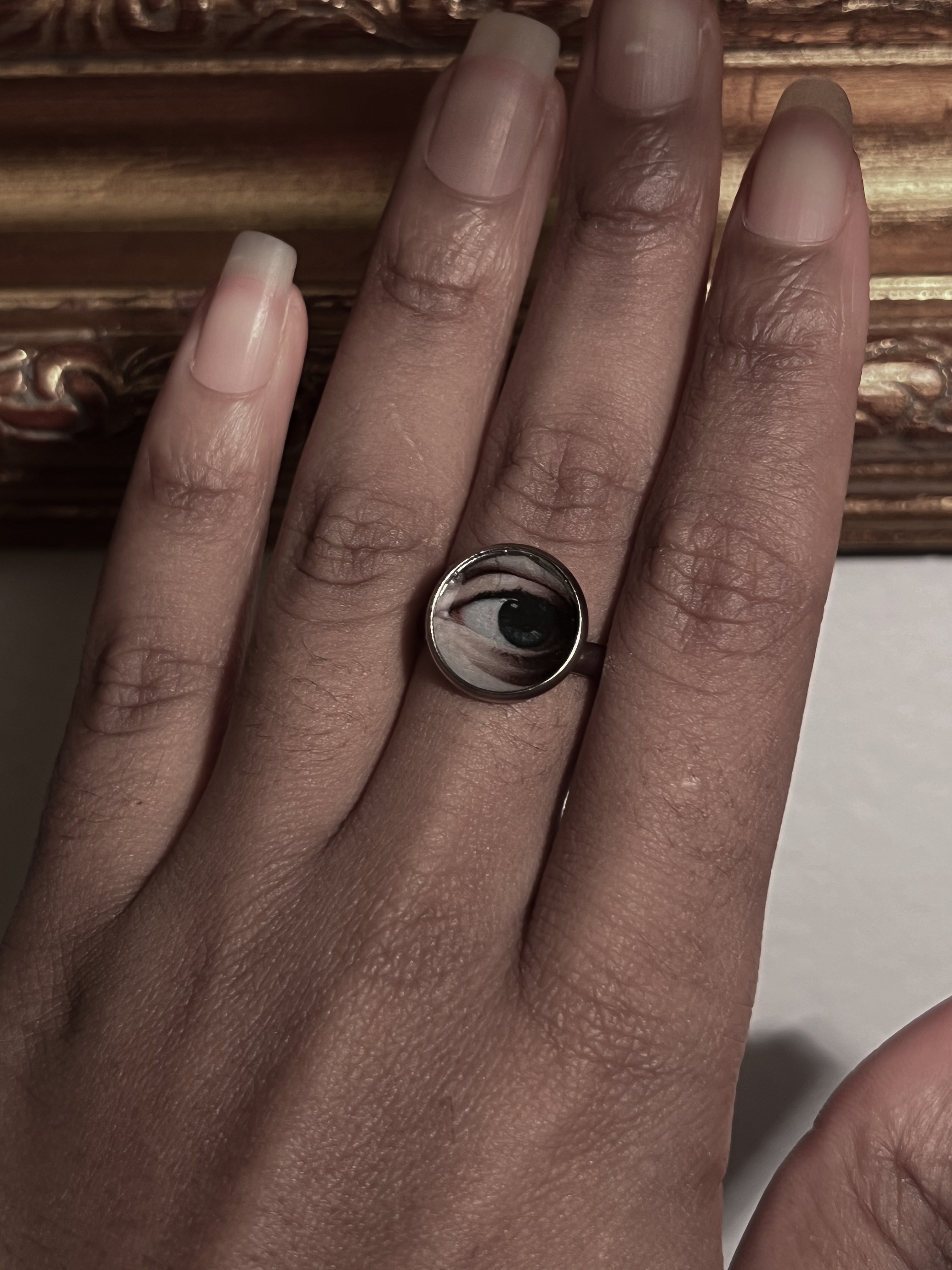 VAIGE Silver Eye adjustable ring